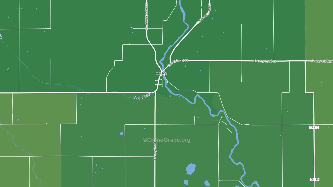Nimrod, MN Map of Vehicle Theft Rates
