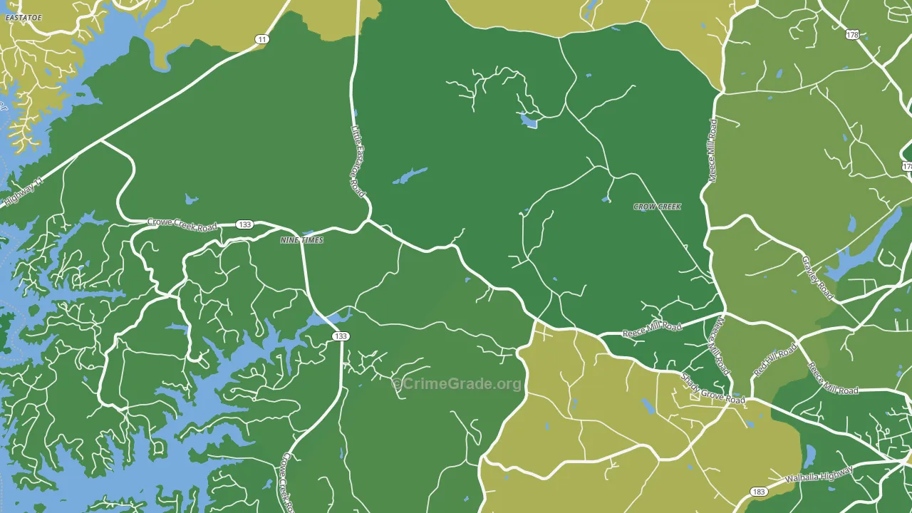 Nine Times, SC Map of Vehicle Theft Rates
