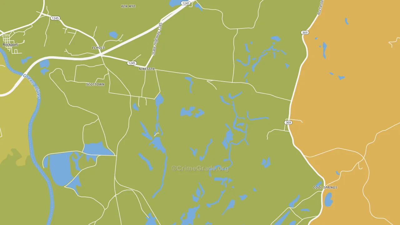 Nineteen, KY Map of Vehicle Theft Rates