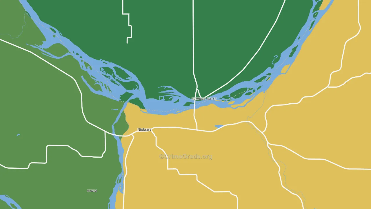 Niobrara, NE Map of Vehicle Theft Rates