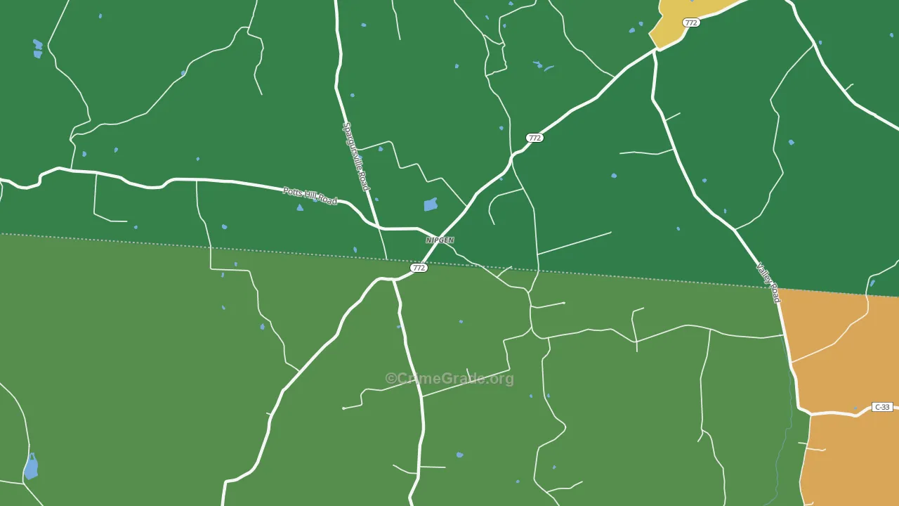 Nipgen, OH Map of Vehicle Theft Rates