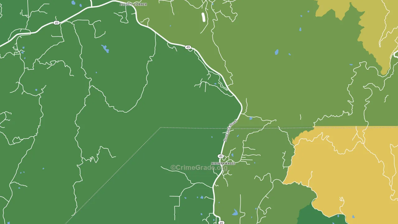 Nipinnawasee, CA Map of Vehicle Theft Rates