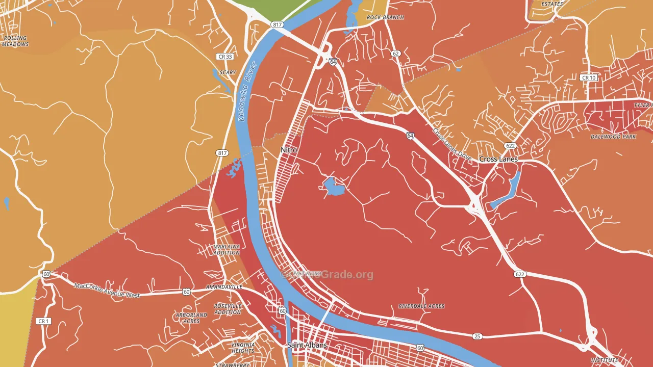Nitro, WV Map of Vehicle Theft Rates