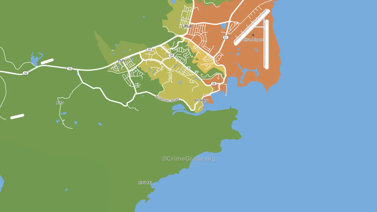 Niumalu, HI Map of Vehicle Theft Rates