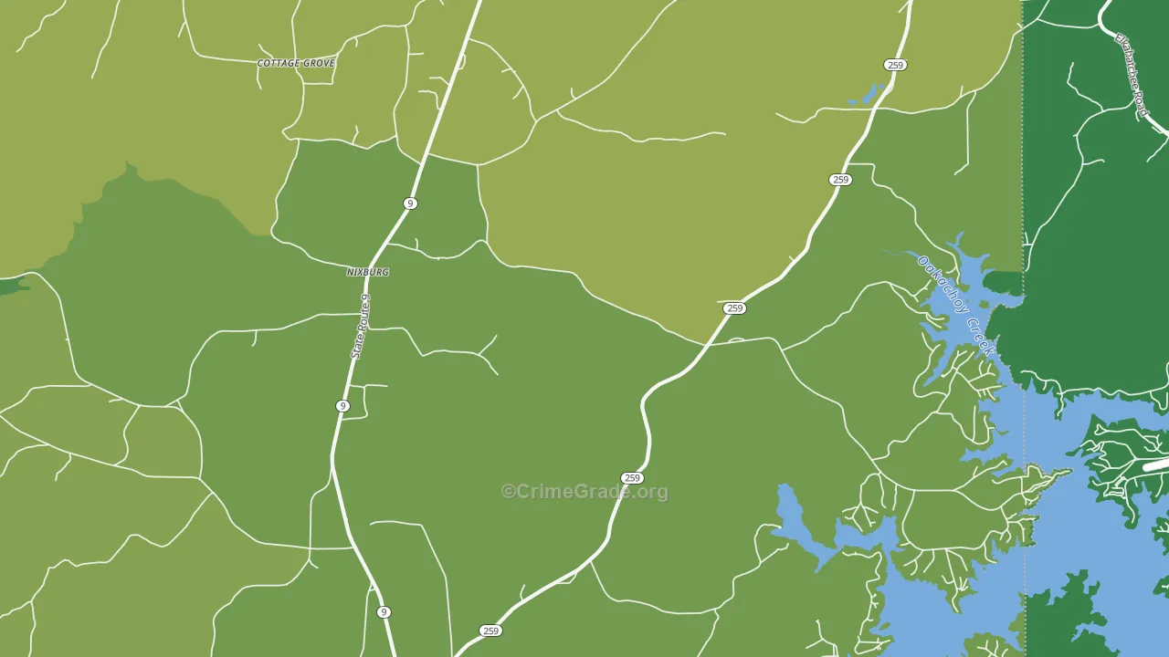 Nixburg, AL Map of Vehicle Theft Rates