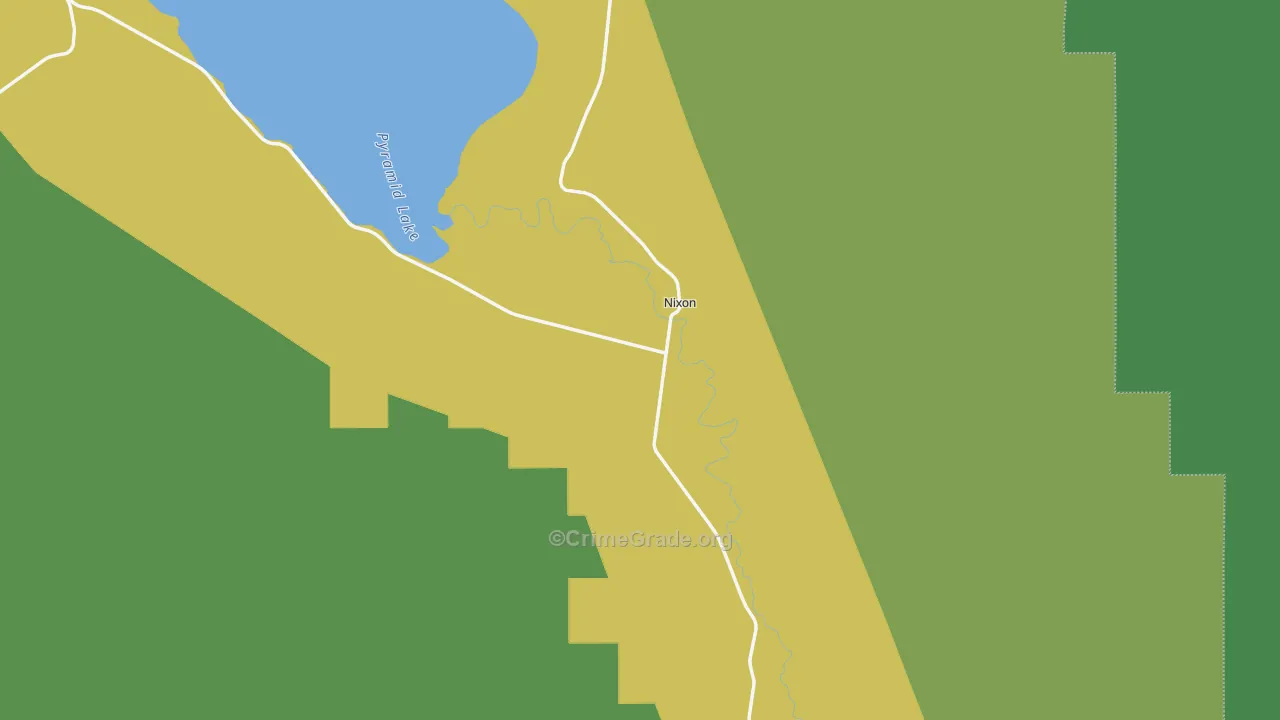 Nixon, NV Map of Vehicle Theft Rates