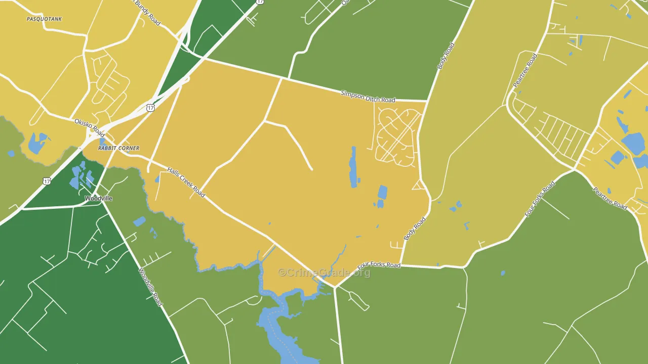 Nixonton, NC Map of Vehicle Theft Rates