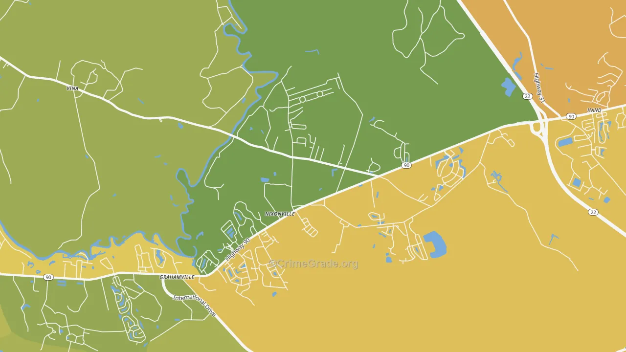 Nixonville, SC Map of Vehicle Theft Rates