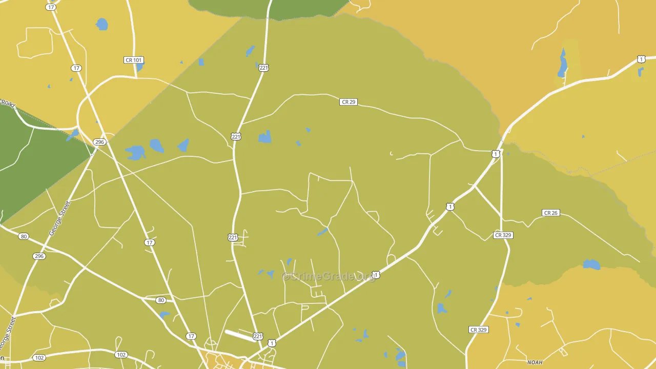 Noah, GA Map of Vehicle Theft Rates