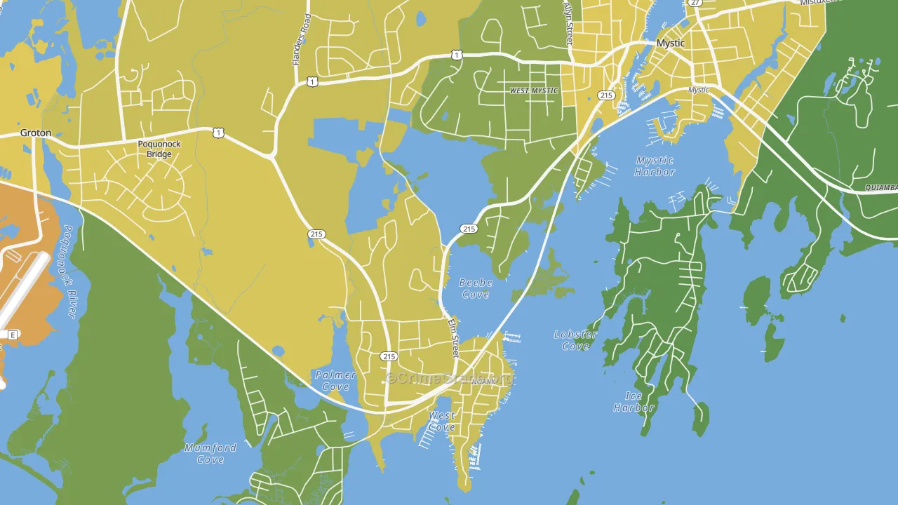 Noank, CT Map of Vehicle Theft Rates