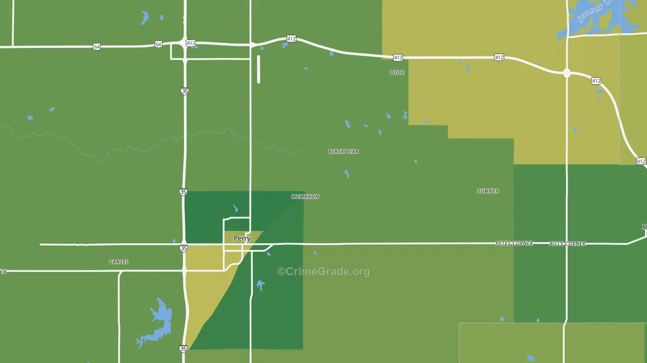 Noble County, OK Map of Vehicle Theft Rates
