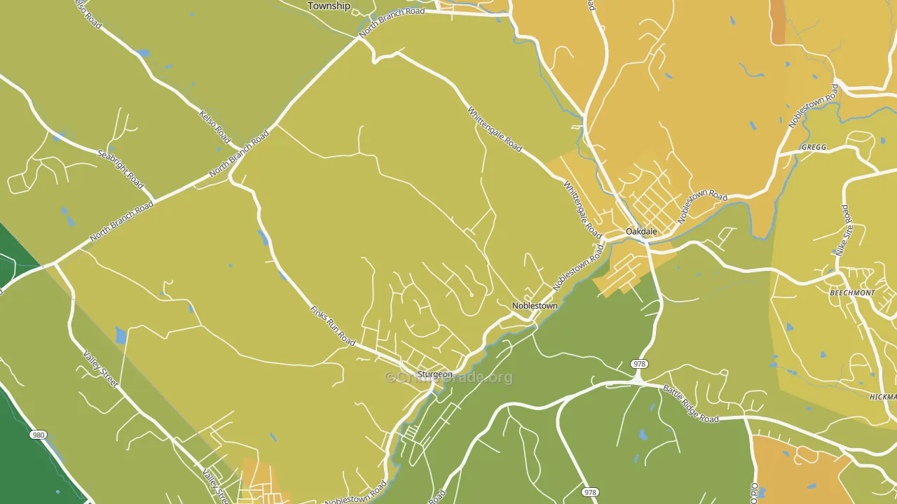 Noblestown, PA Map of Vehicle Theft Rates