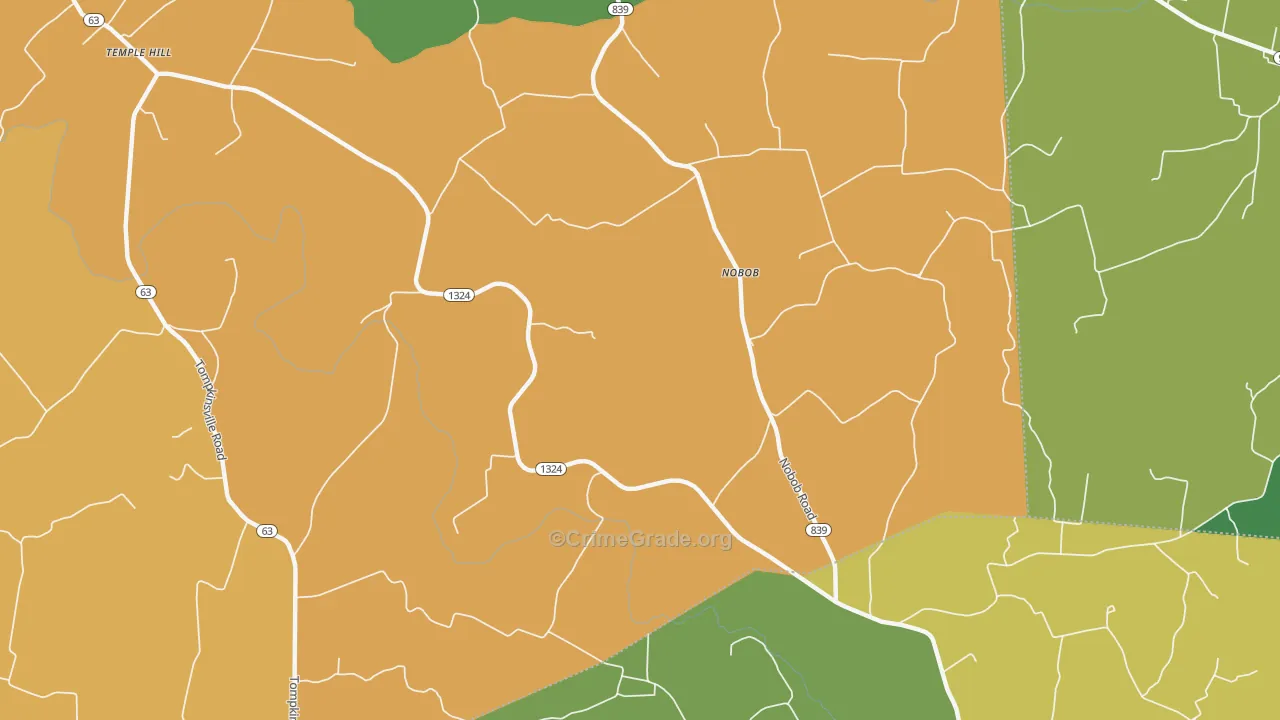 Nobob, KY Map of Vehicle Theft Rates
