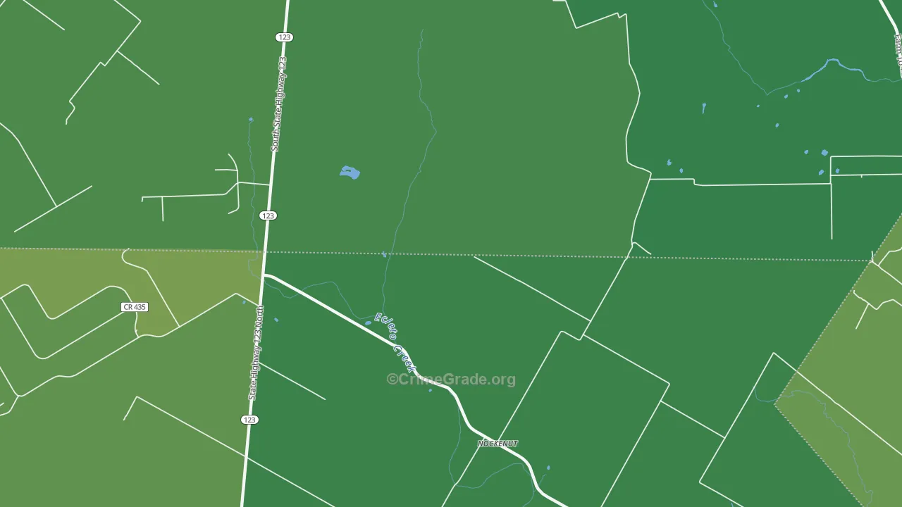Nockenut, TX Map of Vehicle Theft Rates