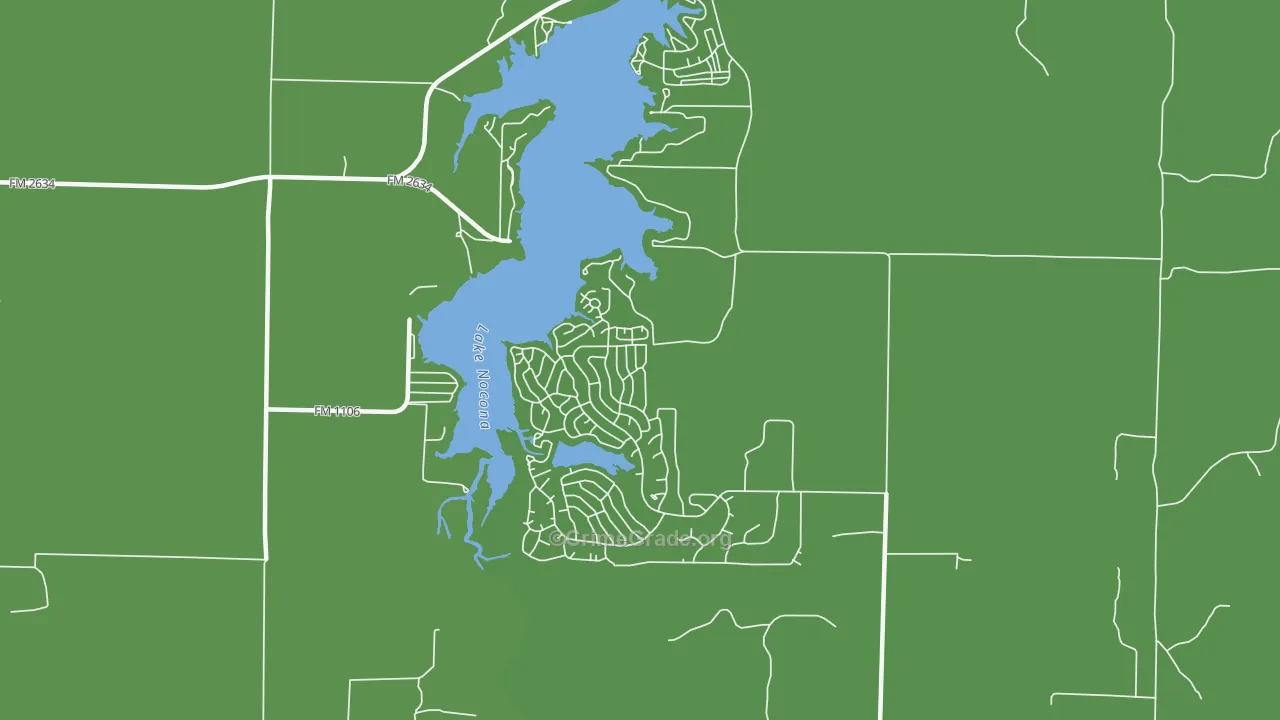 Nocona Hills, TX Map of Vehicle Theft Rates