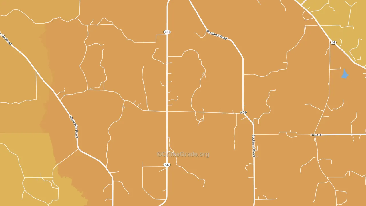 Nod, MS Map of Vehicle Theft Rates