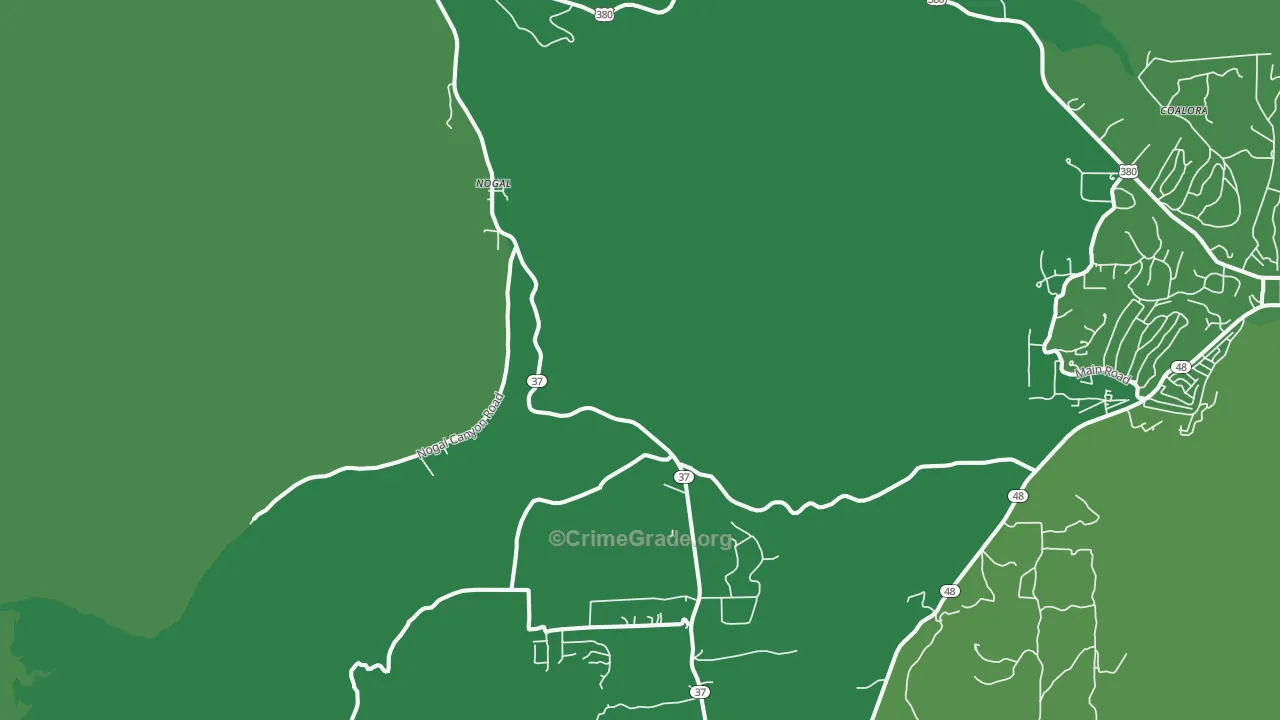 Nogal, NM Map of Vehicle Theft Rates
