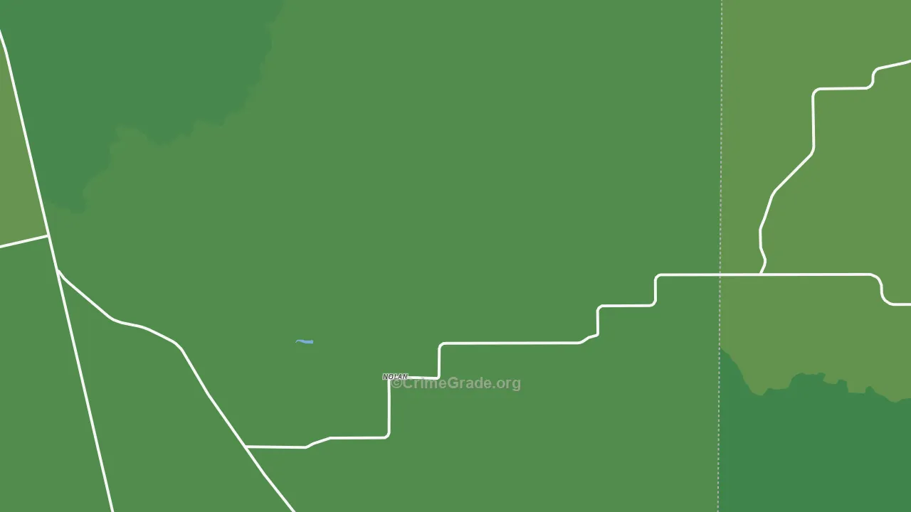 Nolan, TX Map of Vehicle Theft Rates