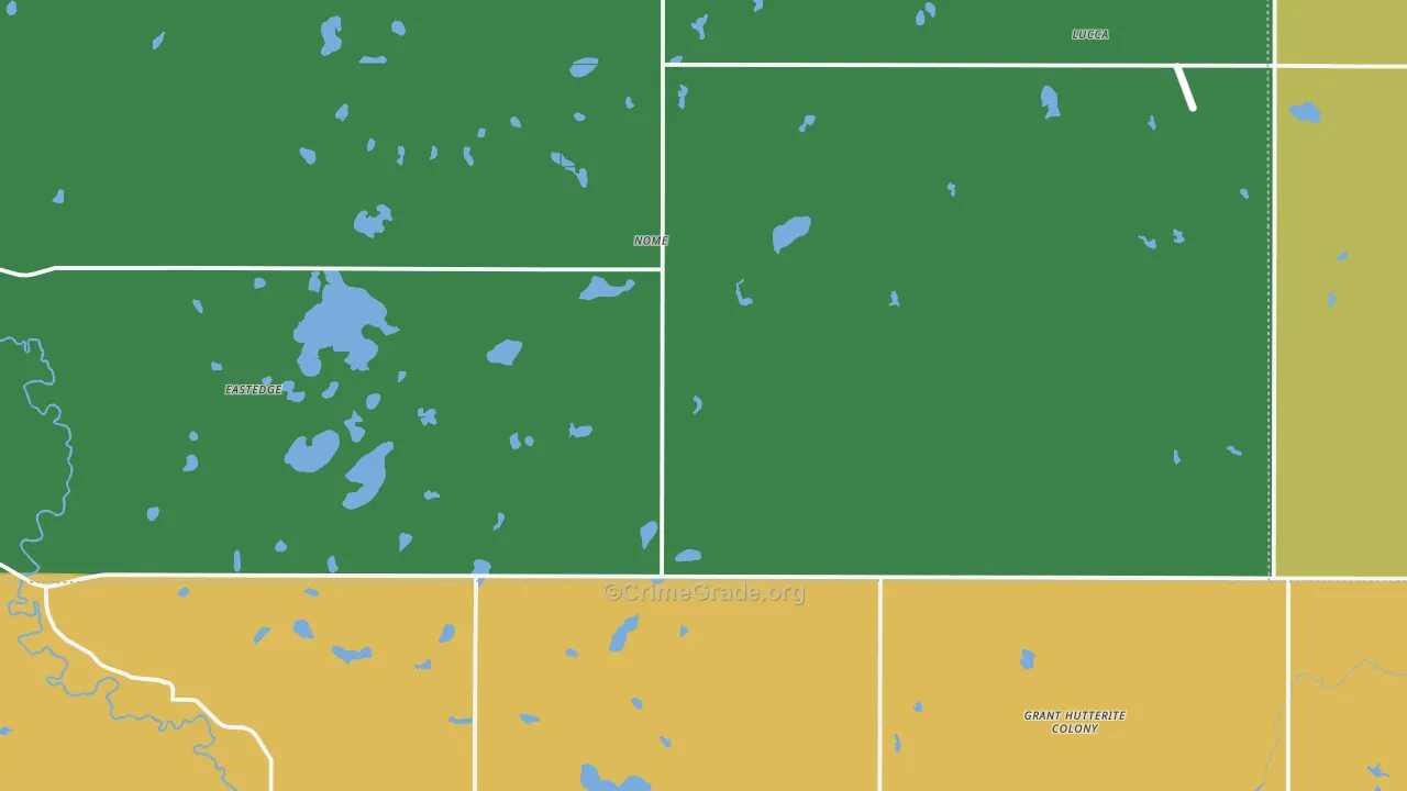 Nome, ND Map of Vehicle Theft Rates