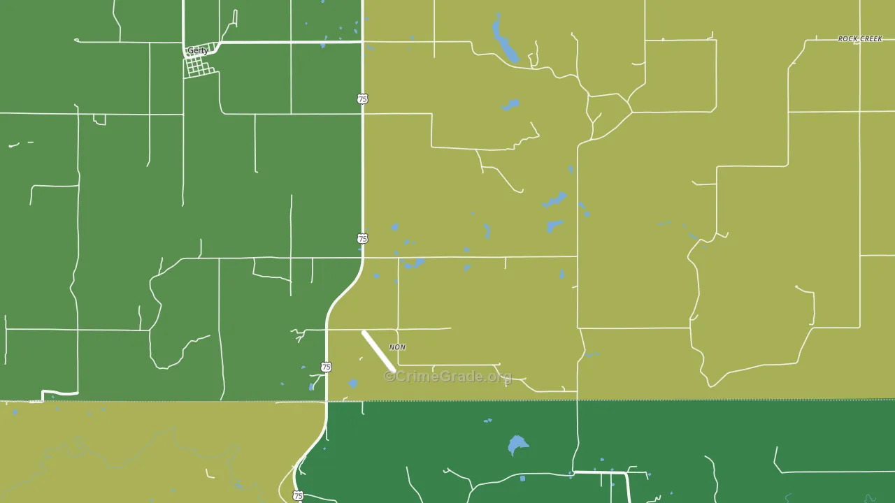 Non, OK Map of Vehicle Theft Rates
