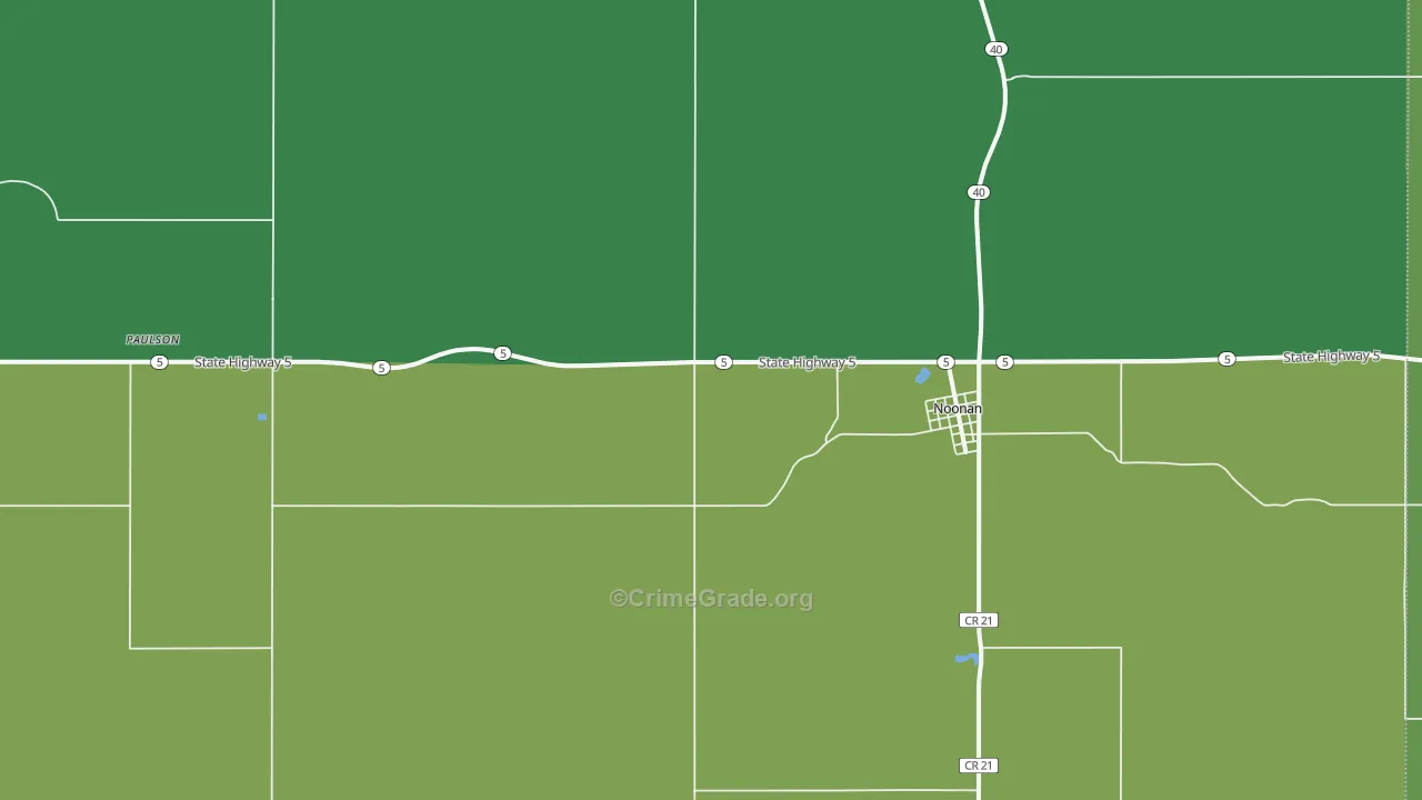 Noonan, ND Map of Vehicle Theft Rates