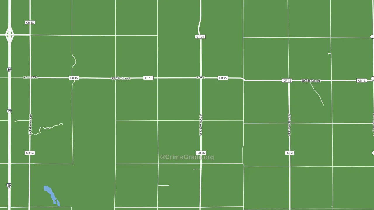 Nora, SD Map of Vehicle Theft Rates