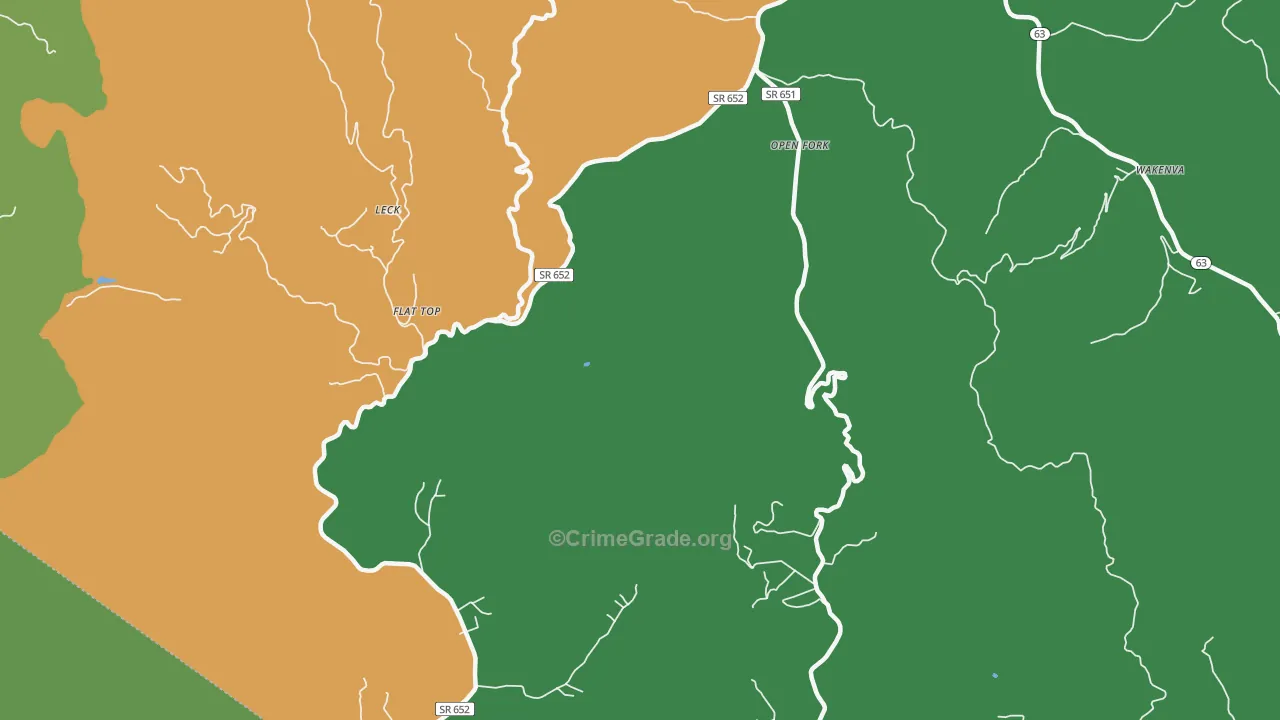 Nora, VA Map of Vehicle Theft Rates