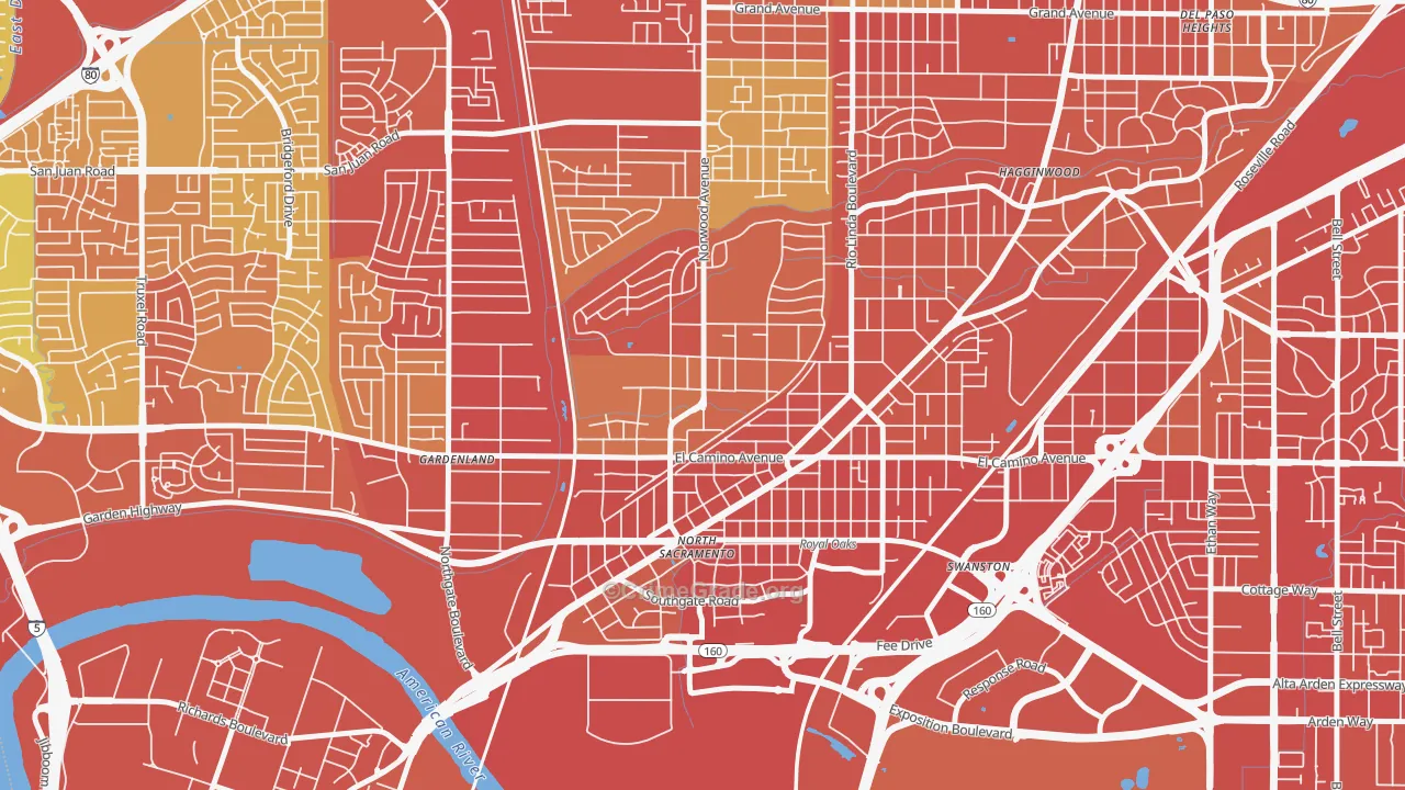 Noralto, Sacramento, CA Map of Vehicle Theft Rates