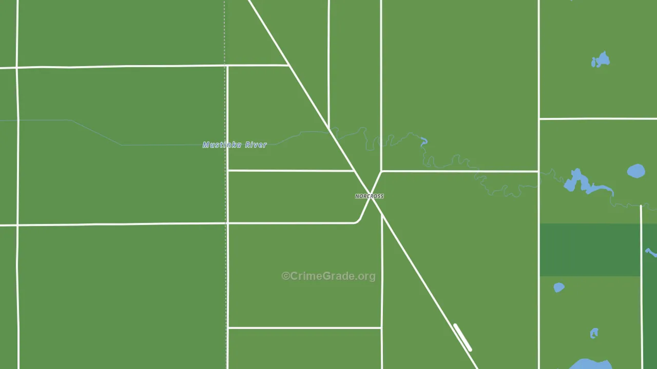 Norcross, MN Map of Vehicle Theft Rates