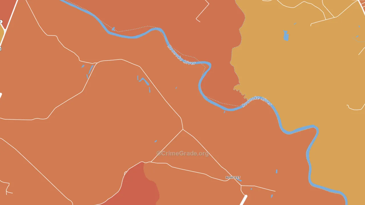 Norfleet, NC Map of Vehicle Theft Rates