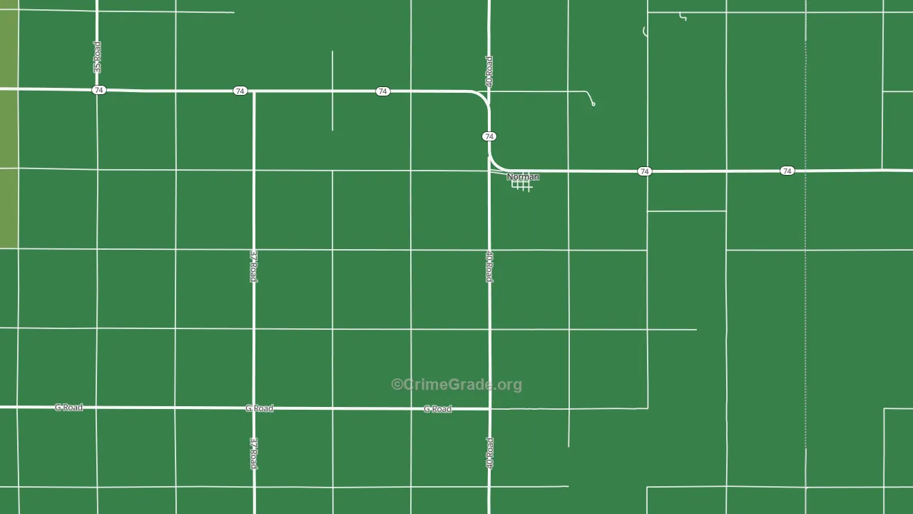 Norman, NE Map of Vehicle Theft Rates