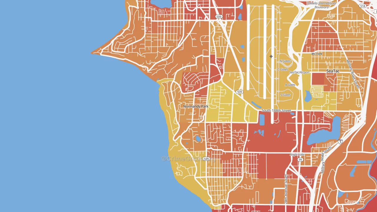 Normandy Park, WA Map of Vehicle Theft Rates