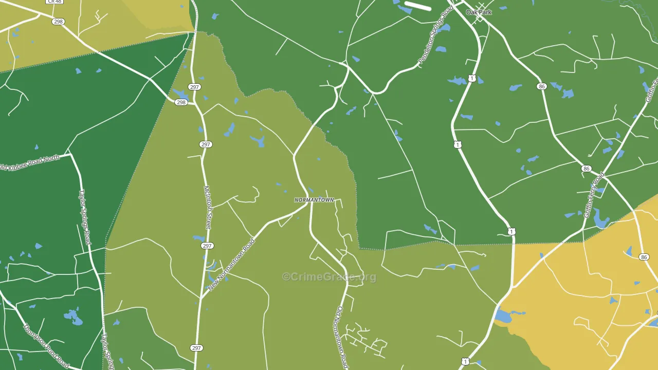 Normantown, GA Map of Vehicle Theft Rates
