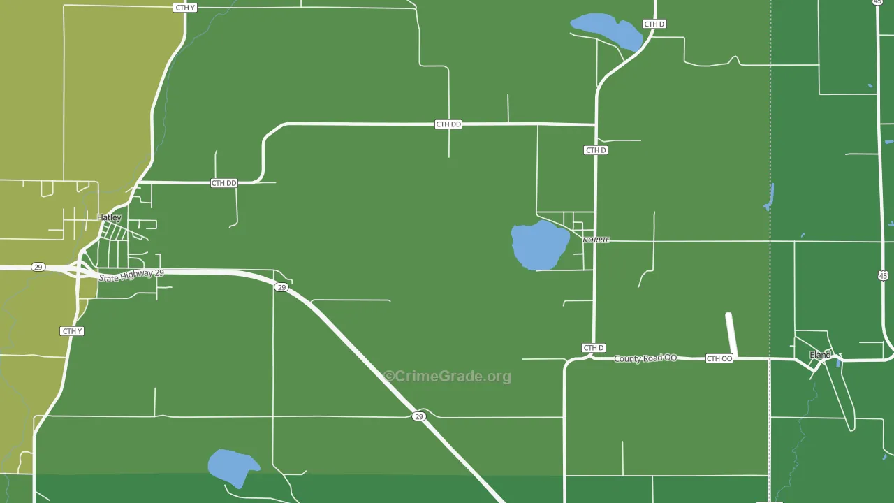 Norrie, WI Map of Vehicle Theft Rates