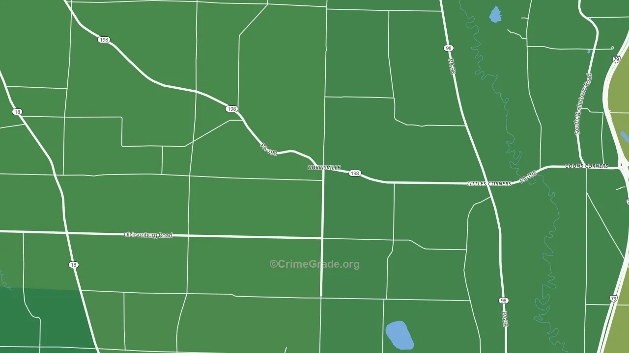 Norrisville, PA Map of Vehicle Theft Rates