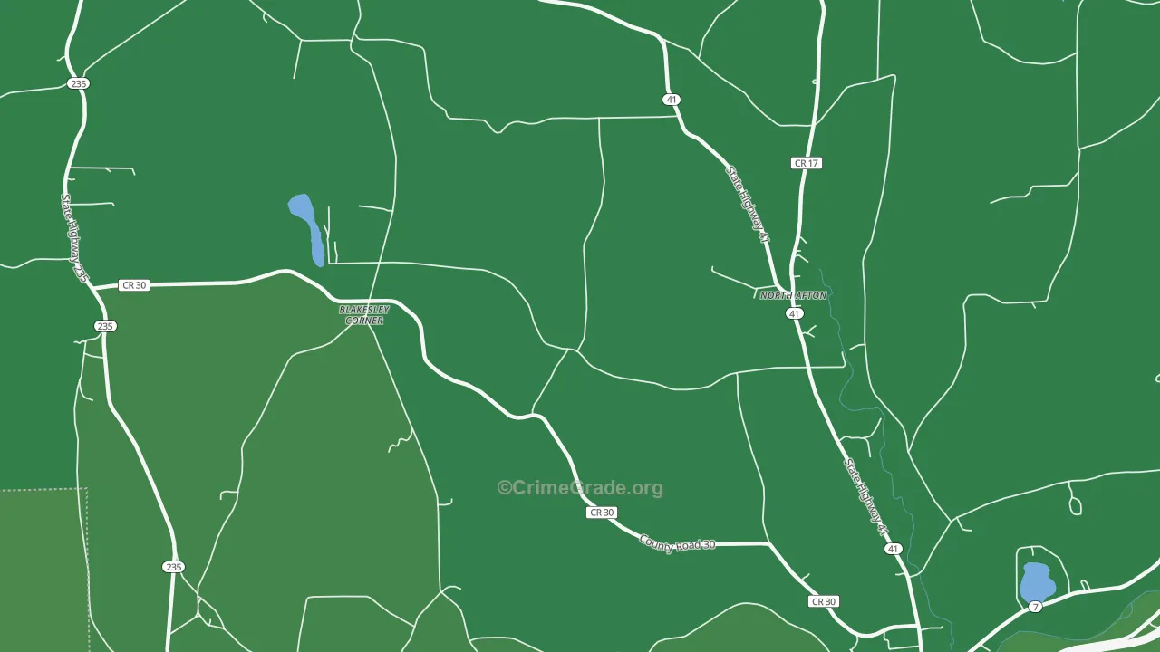 North Afton, NY Map of Vehicle Theft Rates