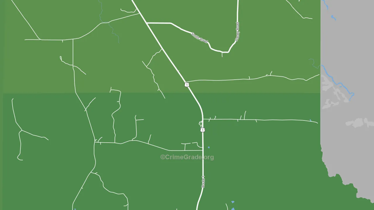North Amity, ME Map of Vehicle Theft Rates