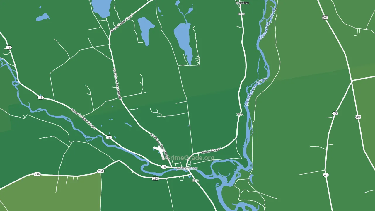 North Anson, ME Map of Vehicle Theft Rates