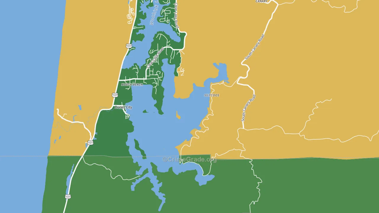 North Beach, OR Map of Vehicle Theft Rates