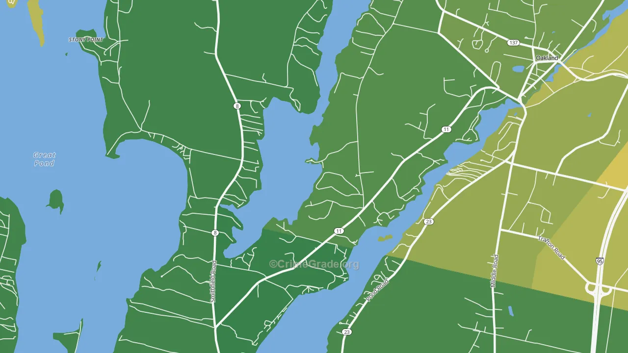 North Belgrade, ME Map of Vehicle Theft Rates