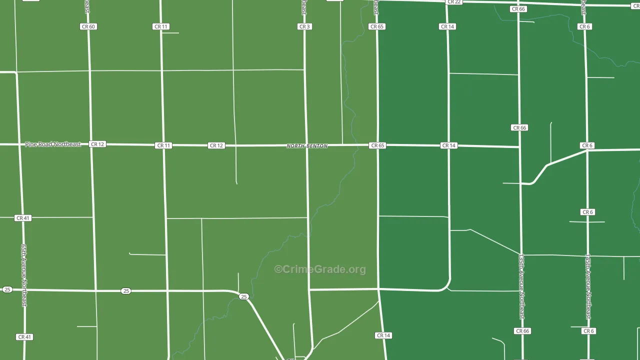 North Benton, MN Map of Vehicle Theft Rates