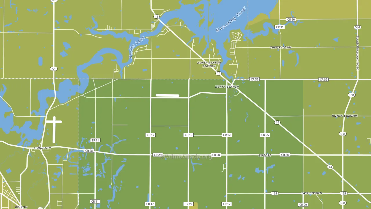 North Benton, OH Map of Vehicle Theft Rates
