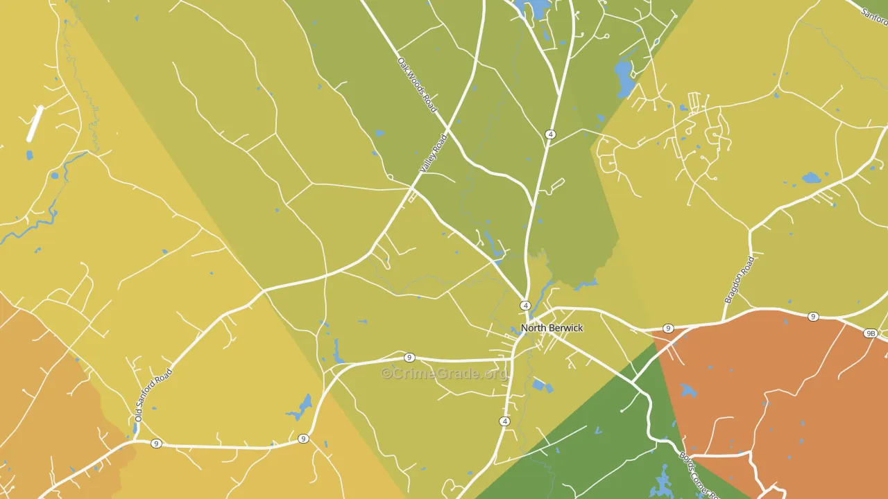 North Berwick, ME Map of Vehicle Theft Rates