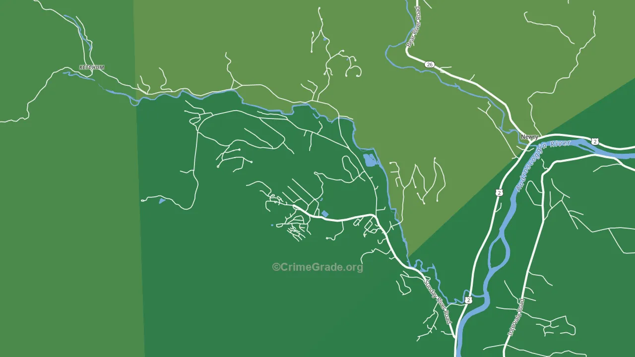 North Bethel, ME Map of Vehicle Theft Rates