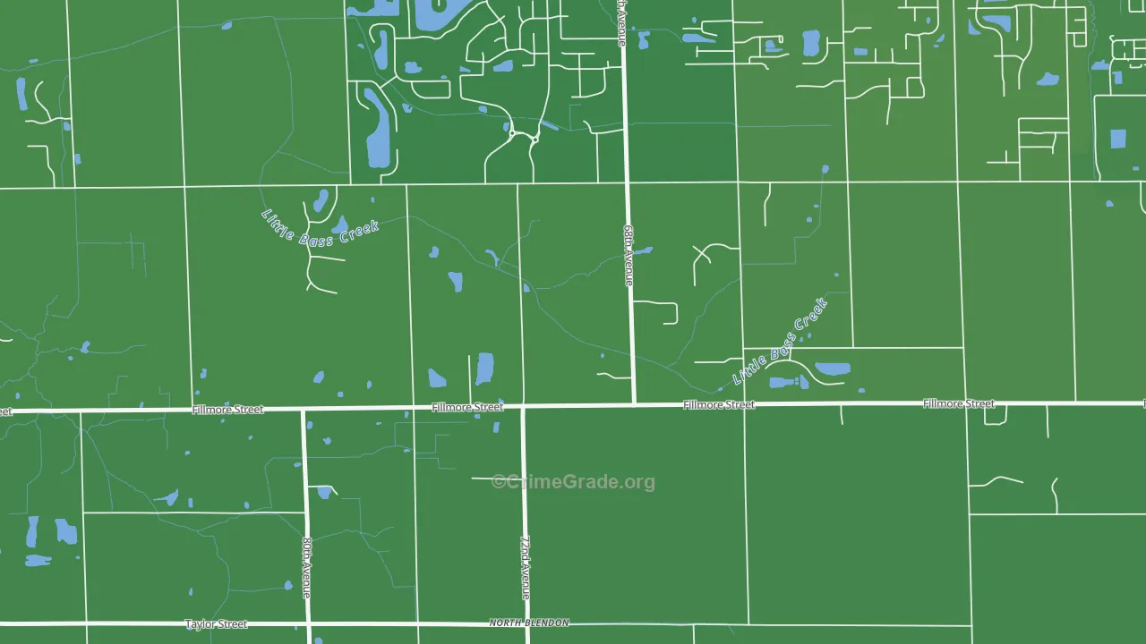 North Blendon, MI Map of Vehicle Theft Rates