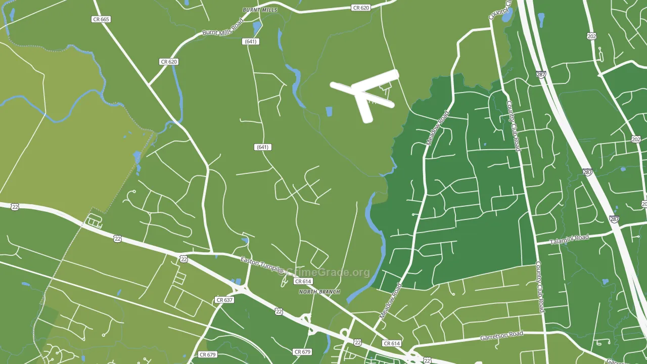 North Branch Depot, NJ Map of Vehicle Theft Rates