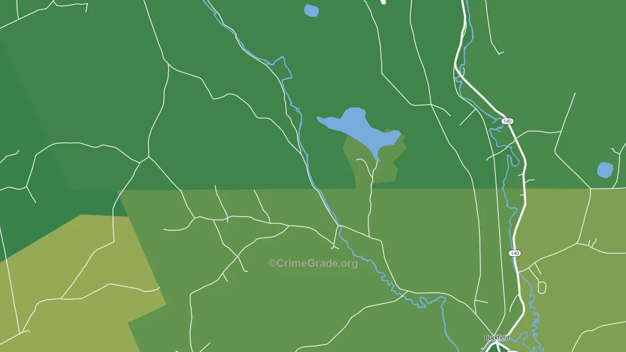 North Buckfield, ME Map of Vehicle Theft Rates