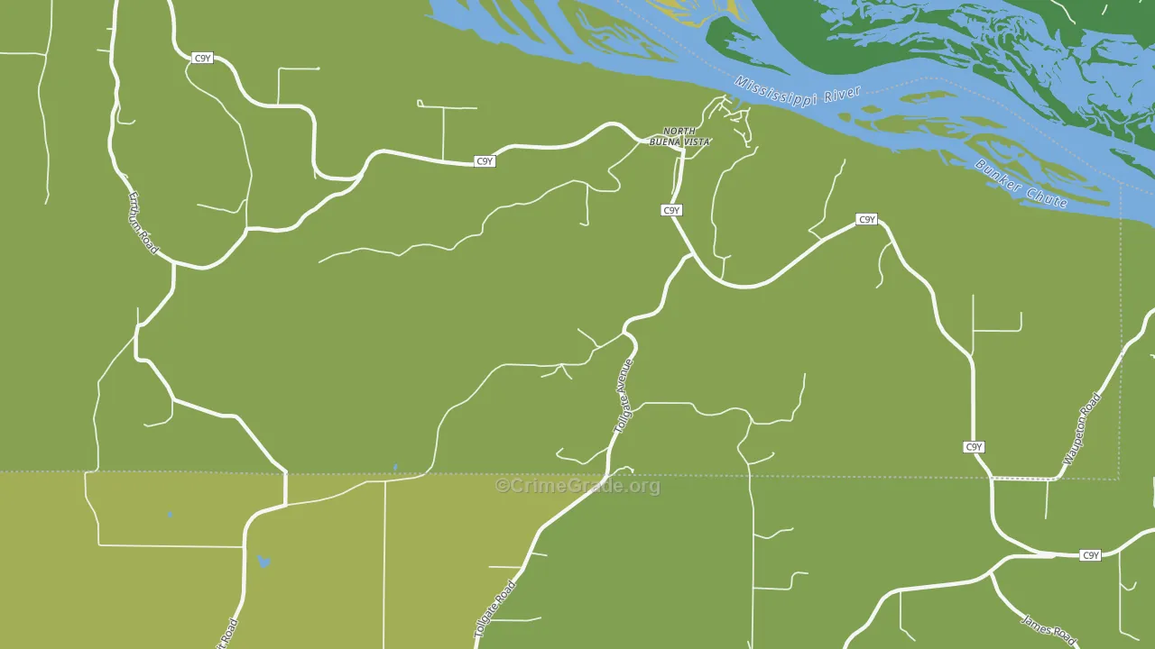 North Buena Vista, IA Map of Vehicle Theft Rates