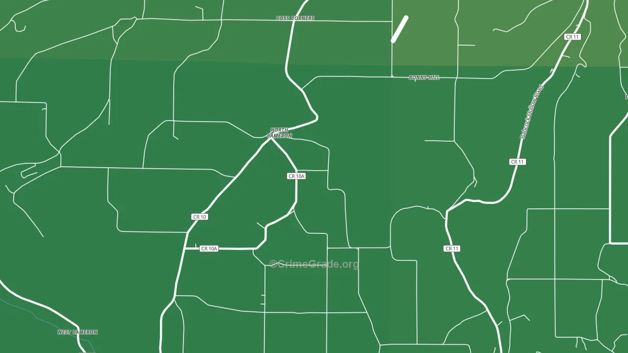 North Cameron, NY Map of Vehicle Theft Rates