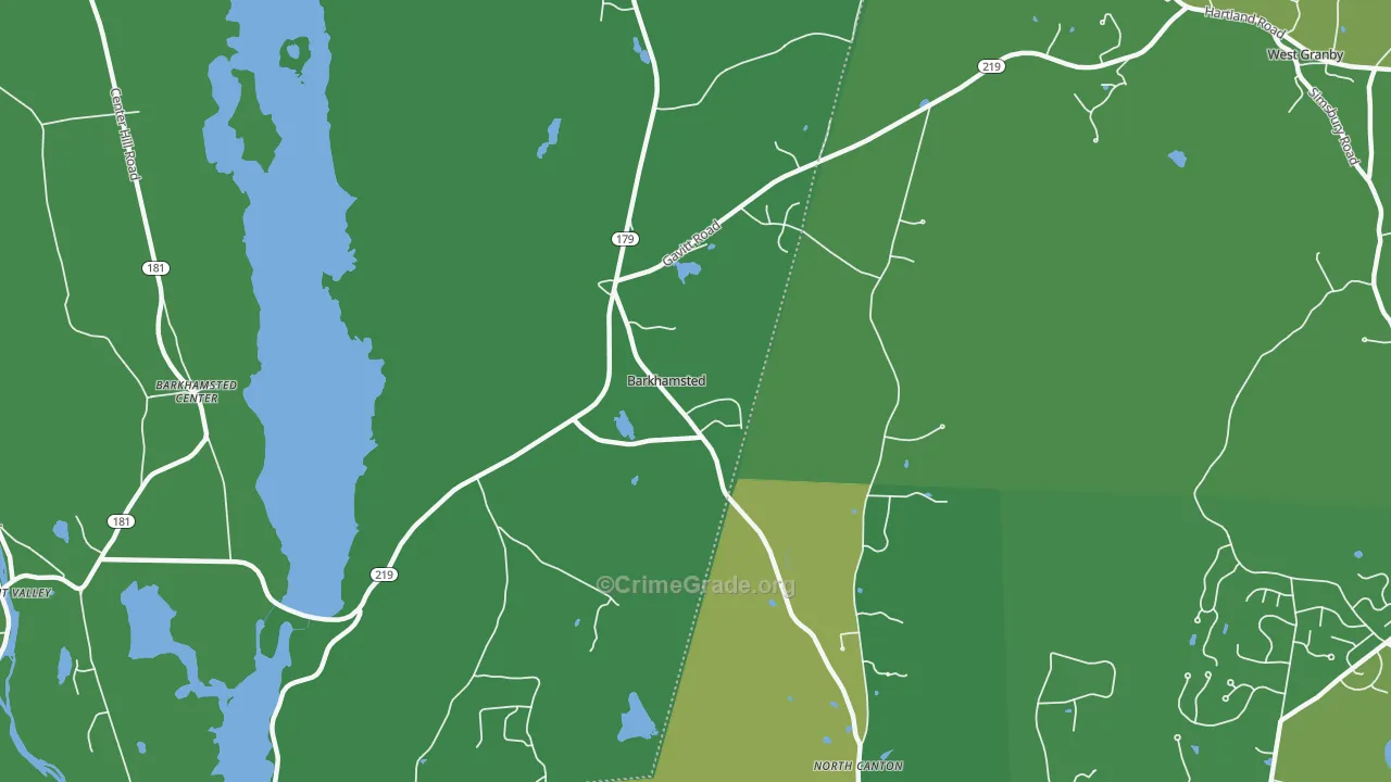 North Canton, CT Map of Vehicle Theft Rates